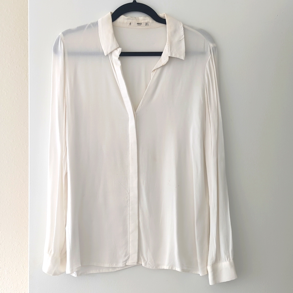 Mango small cream blouse